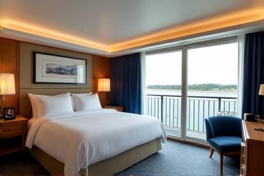 Suite de lujo en crucero fluvial con balcón