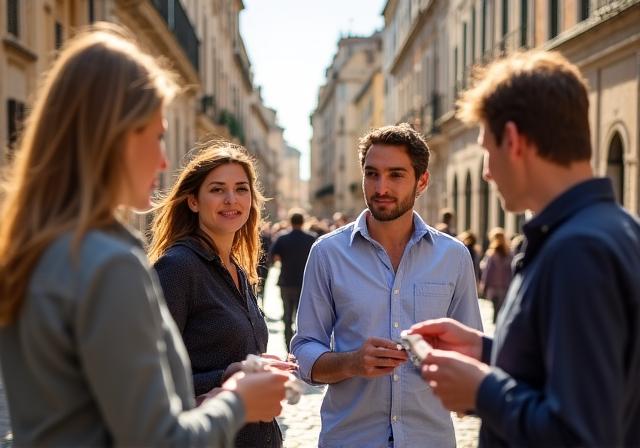 Interacción cultural en un mercado local histórico
