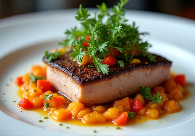 Plato de autor de gastronomía regional